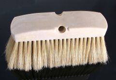 Car Wash Brush 10" Poly Block 4" White Boar Hair