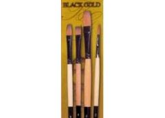 Black Gold Artist Brush 4-Pack for Oil & Acrylic